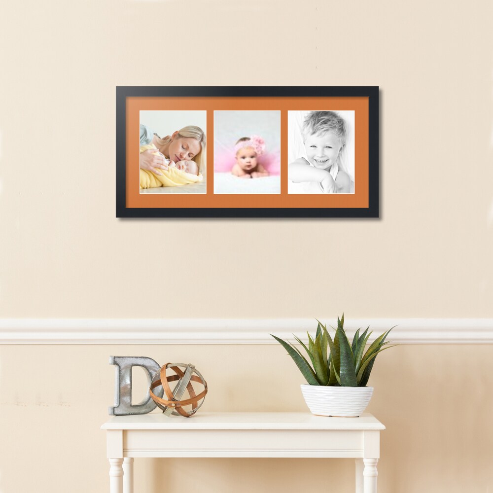 ArtToFrames Collage Photo Picture Frame with 3 - 8x10 inch Openings, Framed in Black with Over 62 Mat Color Options and Plexi Glass (CSM-3926-25)