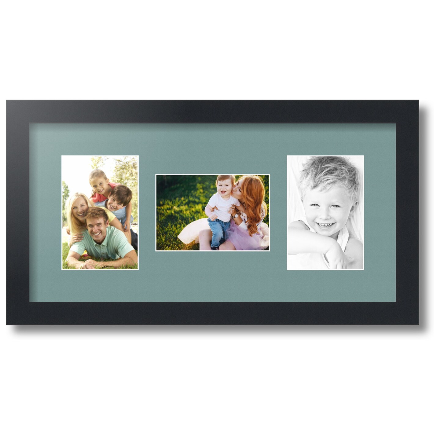 ArtToFrames Collage Photo Picture Frame with 3 - 4x6 inch Openings, Framed in Black with Over 62 Mat Color Options and Regular Glass (CSM-3926-113)