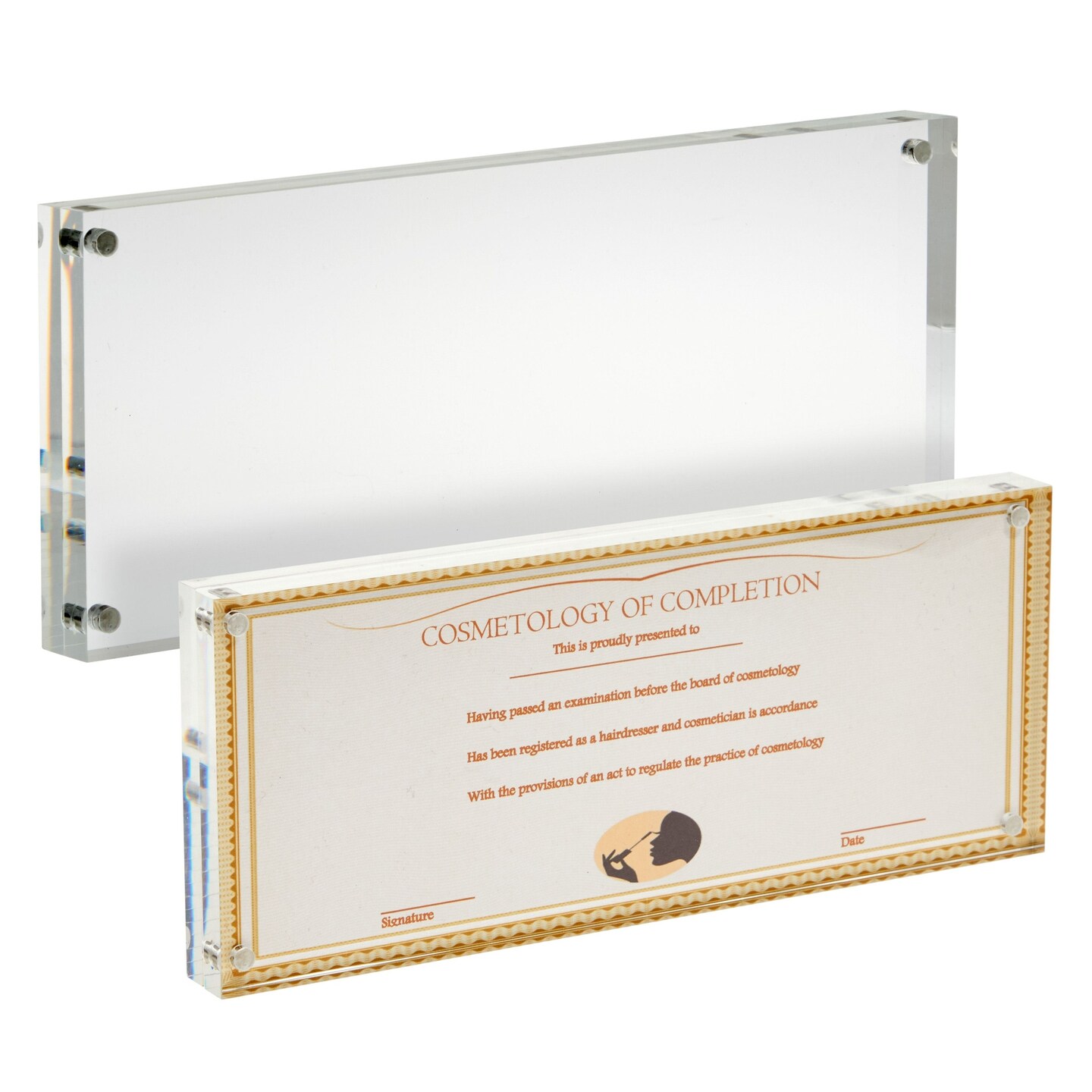 4x10 Acrylic Professional License Frame for Office and Business, Table Top Certificate Display