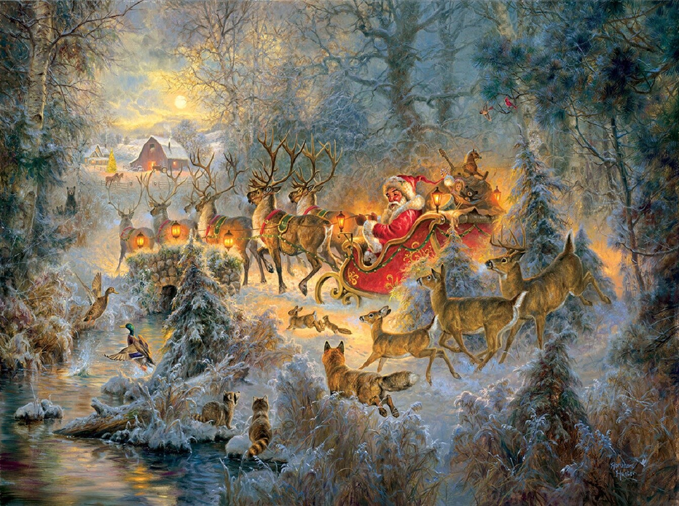 Sunsout Merry Christmas to All 1000 pc  Christmas Jigsaw Puzzle 69855