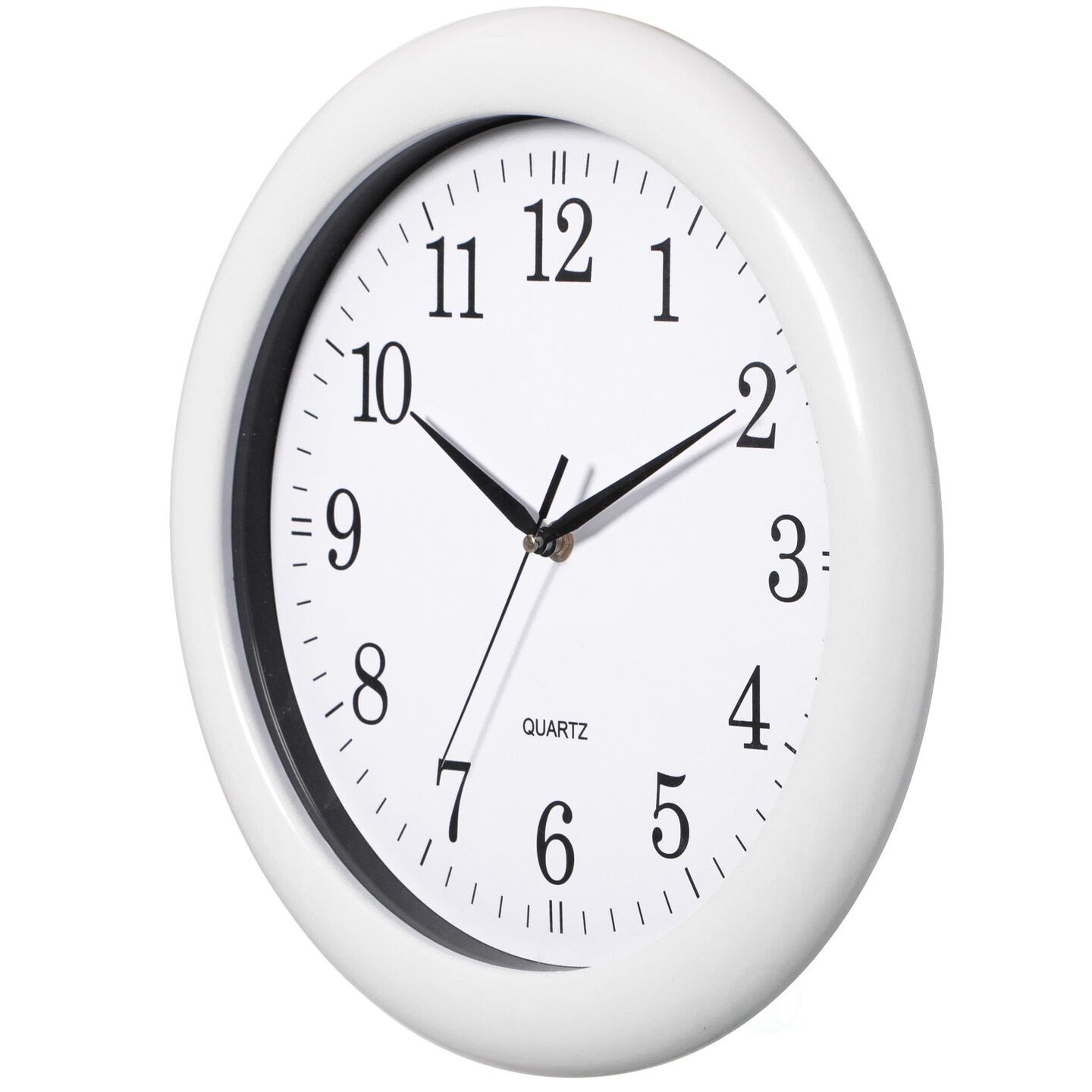 13.75 Inch Plastic Round Battery Operated Simple Modern Wall Clock - Office, ClassRoom, Livingroom, Dining Room, Bedroom and Kitchen Wall Decor