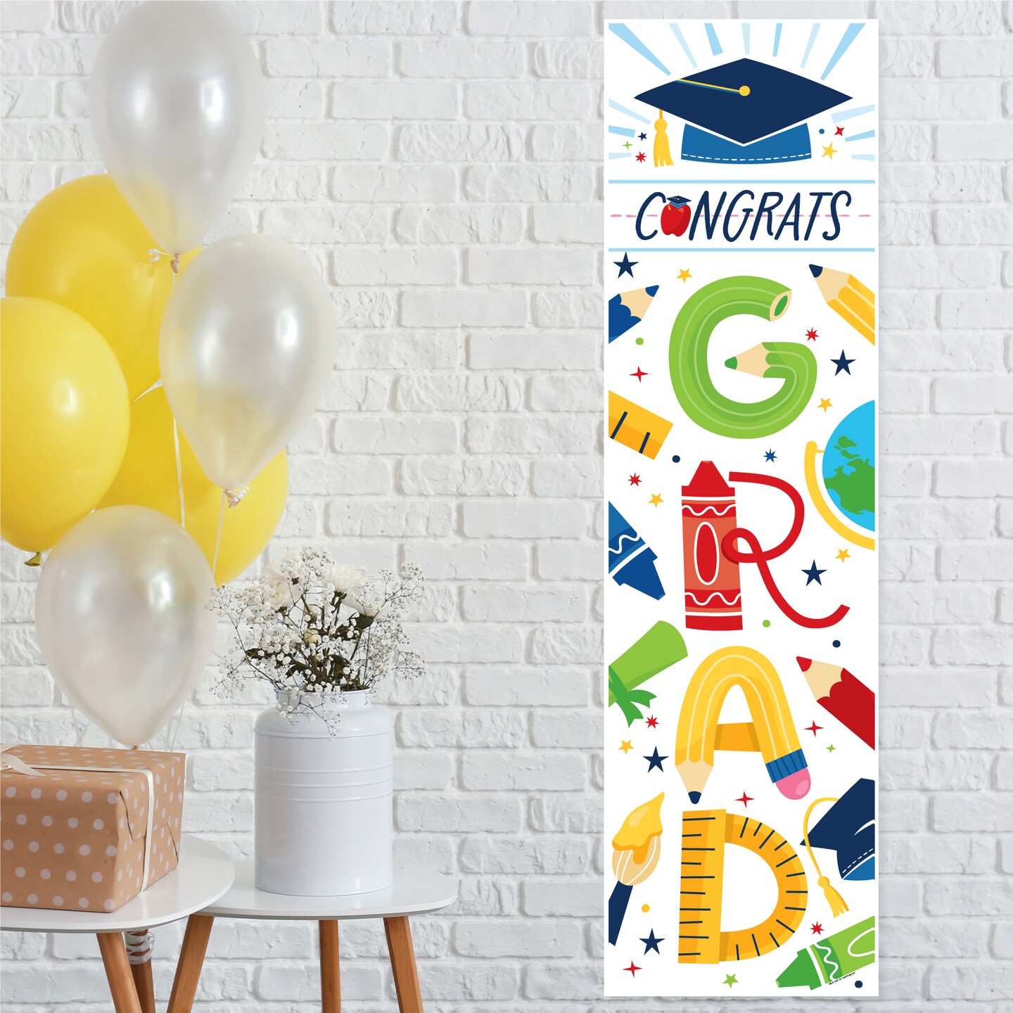 Big Dot of Happiness Kindergarten Graduation Party Door Decoration - Vertical Banner