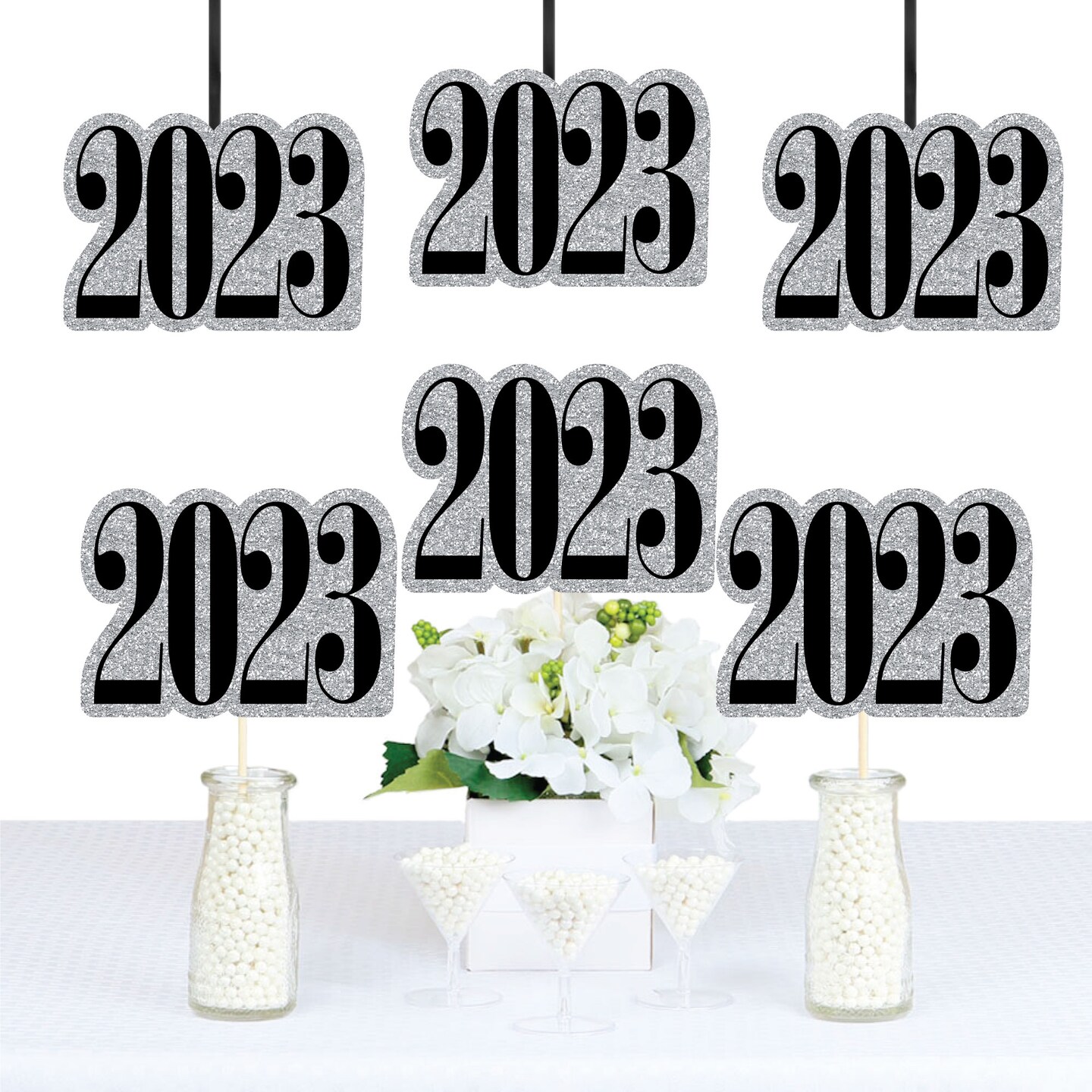 Big Dot Of Happiness Black And White Graduation Party Centerpieces