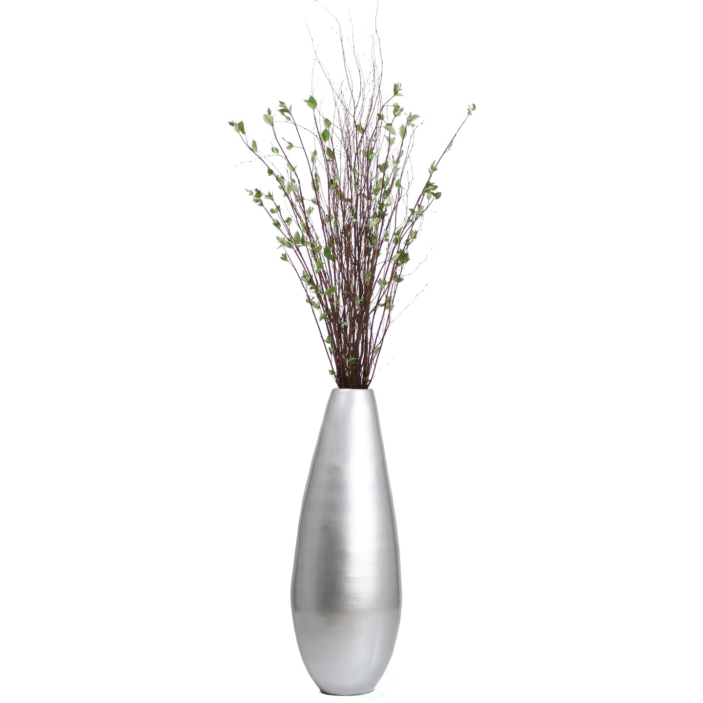 31.5" Spun Bamboo Tall Floor Vase - Sleek Metallic Finish, Elegant Home Decoration, Modern Accent Piece, Living Room Decor, Handcrafted Bamboo Art, Contemporary Interior Design, Unique Tall Vase