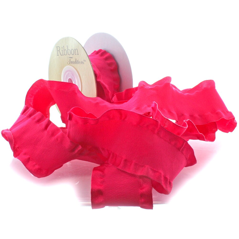 1.5&#x22; Satin Double Ruffle Edge Ribbon