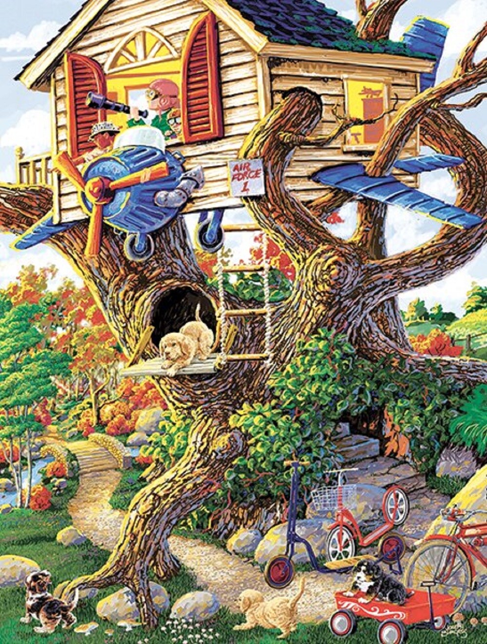 Sunsout Boys Treehouse 300 pc   Jigsaw Puzzle 38784