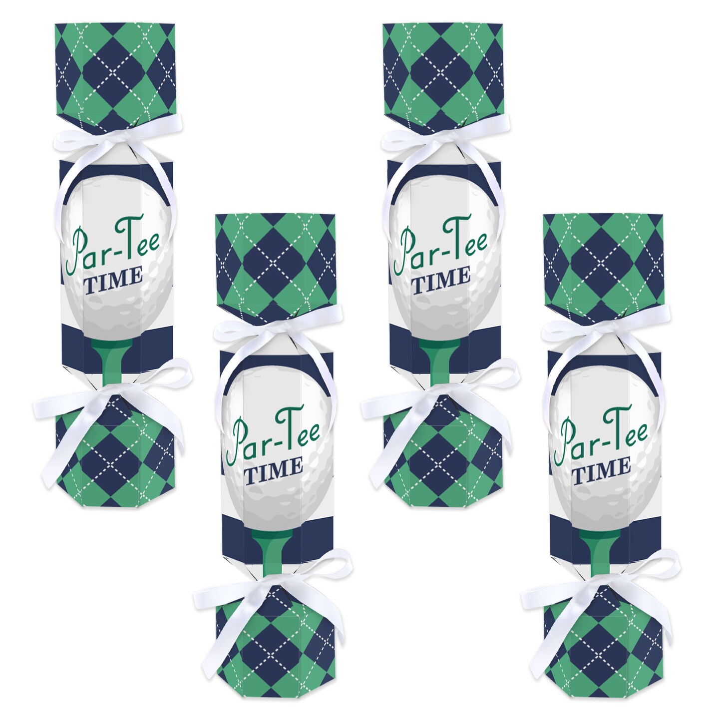 Big Dot of Happiness Par-Tee Time - Golf - No Snap Birthday or Retirement Party Table Favors - DIY Cracker Boxes - Set of 12