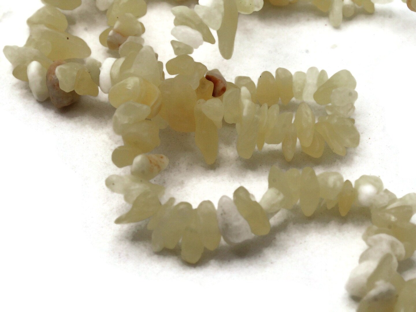 33 inch Small Aragonite Stone Chips Yellow Gemstone Beads