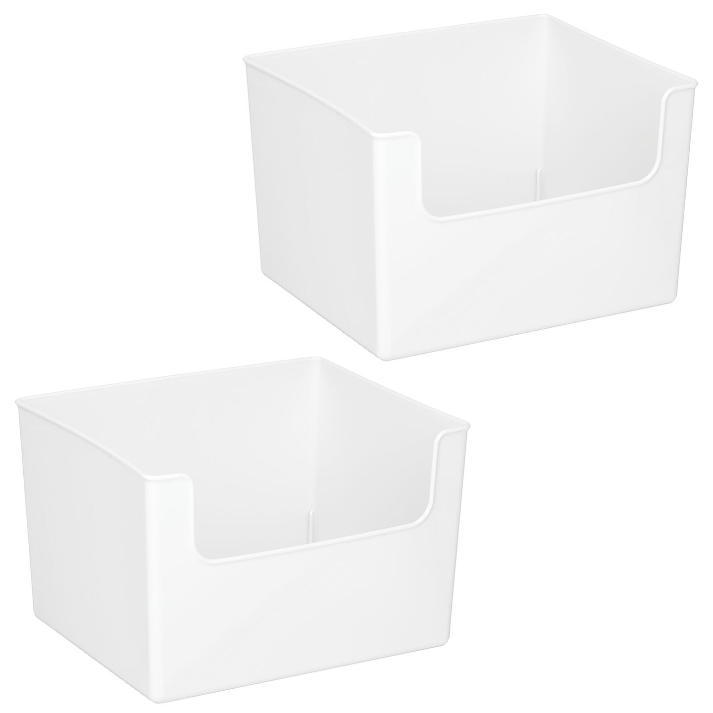 mDesign Kitchen Plastic Storage Organizer Bin with Open Front 2 Pack