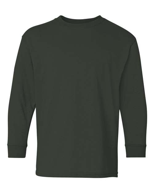 12 Pack : Gildan&#xAE; Heavy Cotton Youth Crewneck Long Sleeve T-Shirt