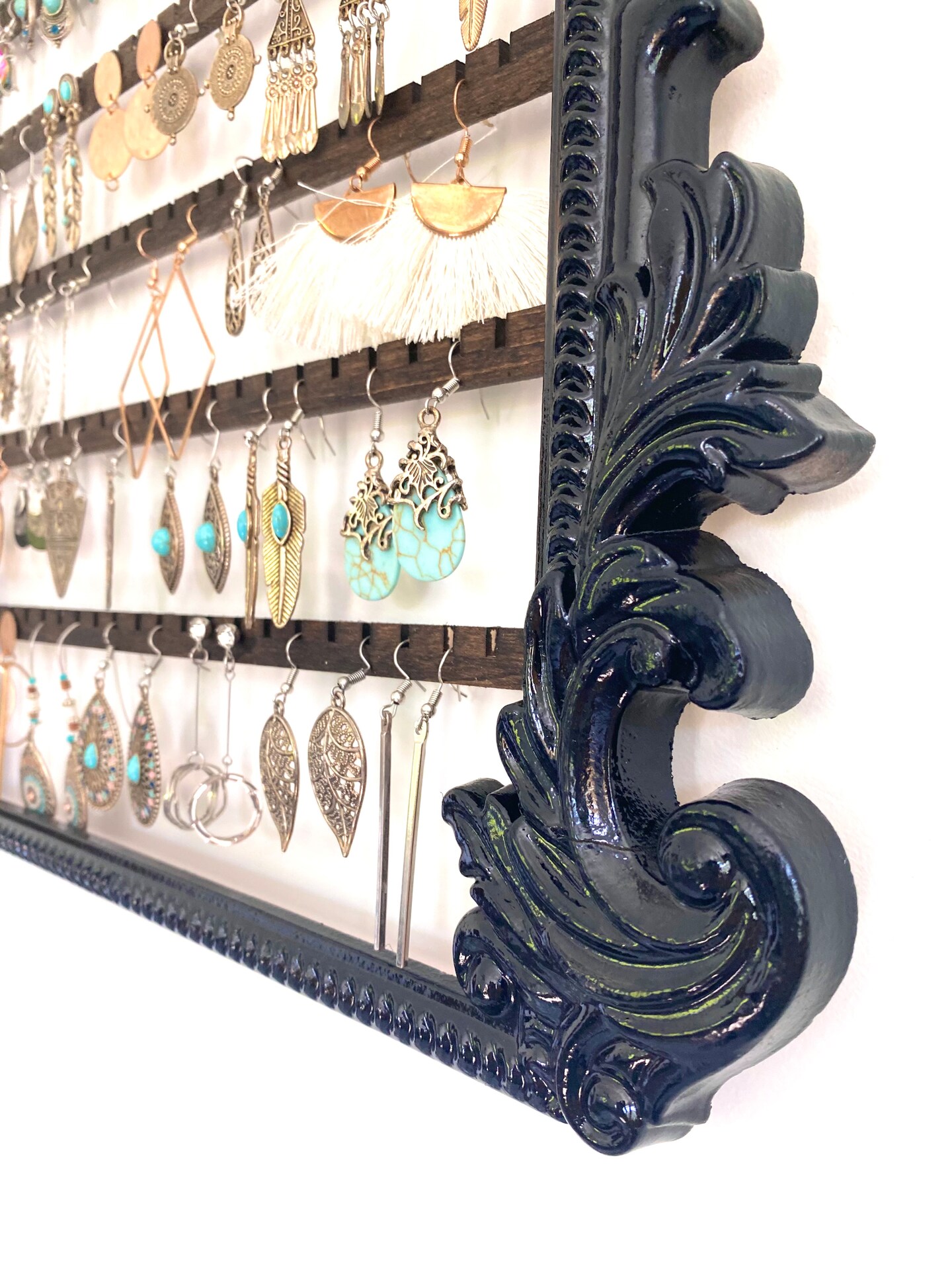 Large Black Ornate Earring Organizer Wall Mount Jewelry Holder Hanging Earring Rack Earring Display Mother s Day Gift Gift Her MakerPlace by Michaels