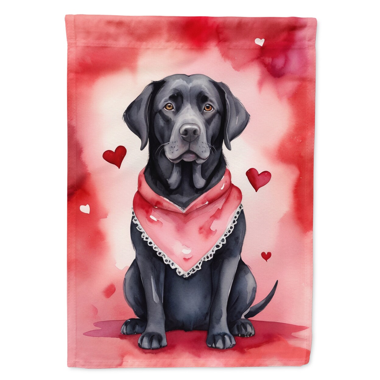 Black Labrador Retriever My Valentine Garden Flag