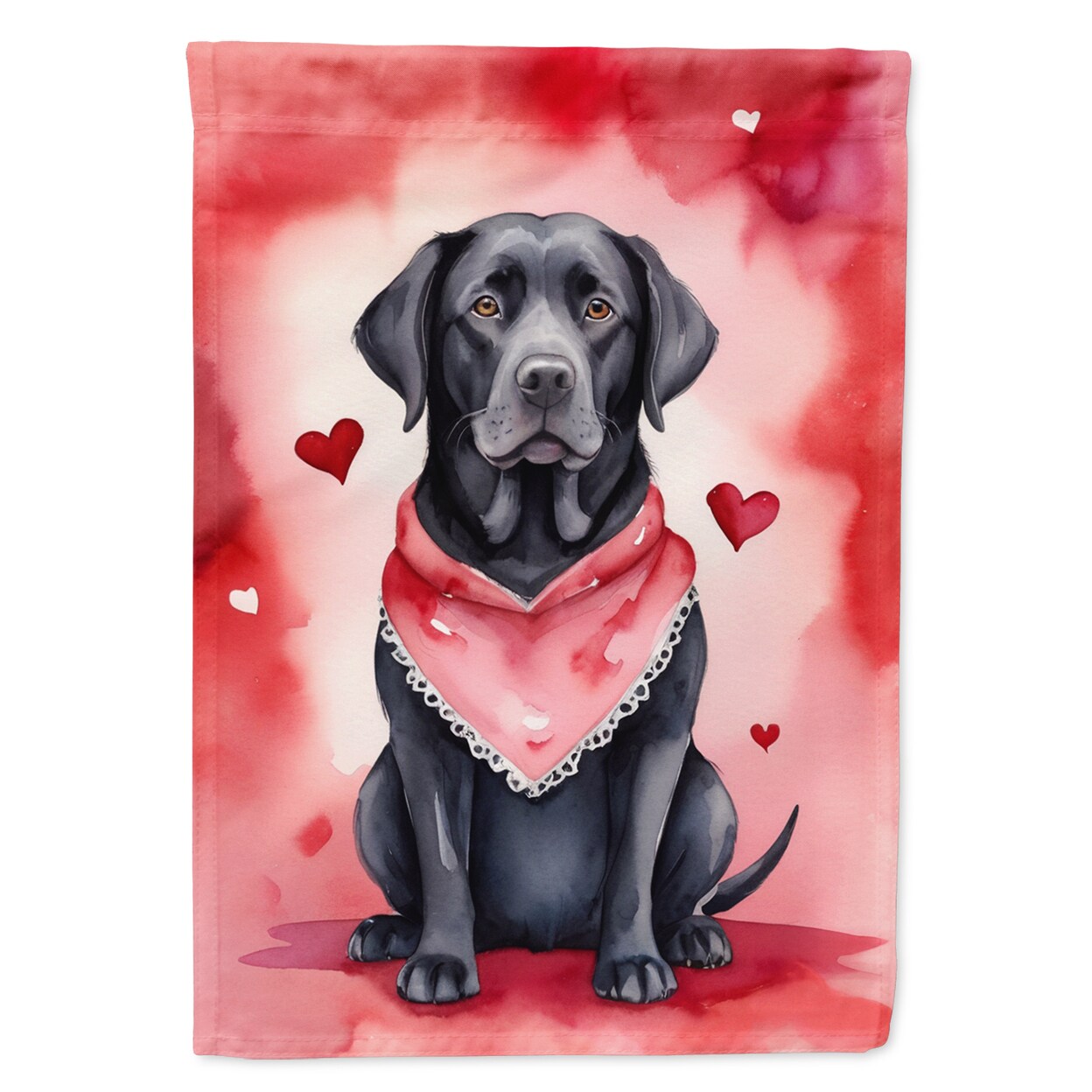 Caroline&#x27;s Treasures Black Labrador Retriever My Valentine Garden Flag