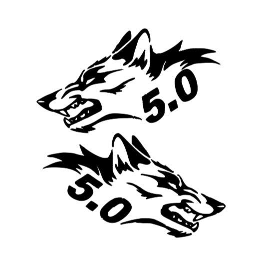 5.0 Coyote V8 decal PAIR of 2 Vinyl Window Decal, Window Sticker ...