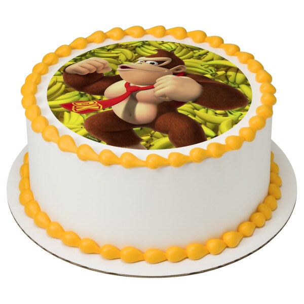 Donkey Kong&#x2122; Edible Cake Topper Image - 7.5&#x22; Round