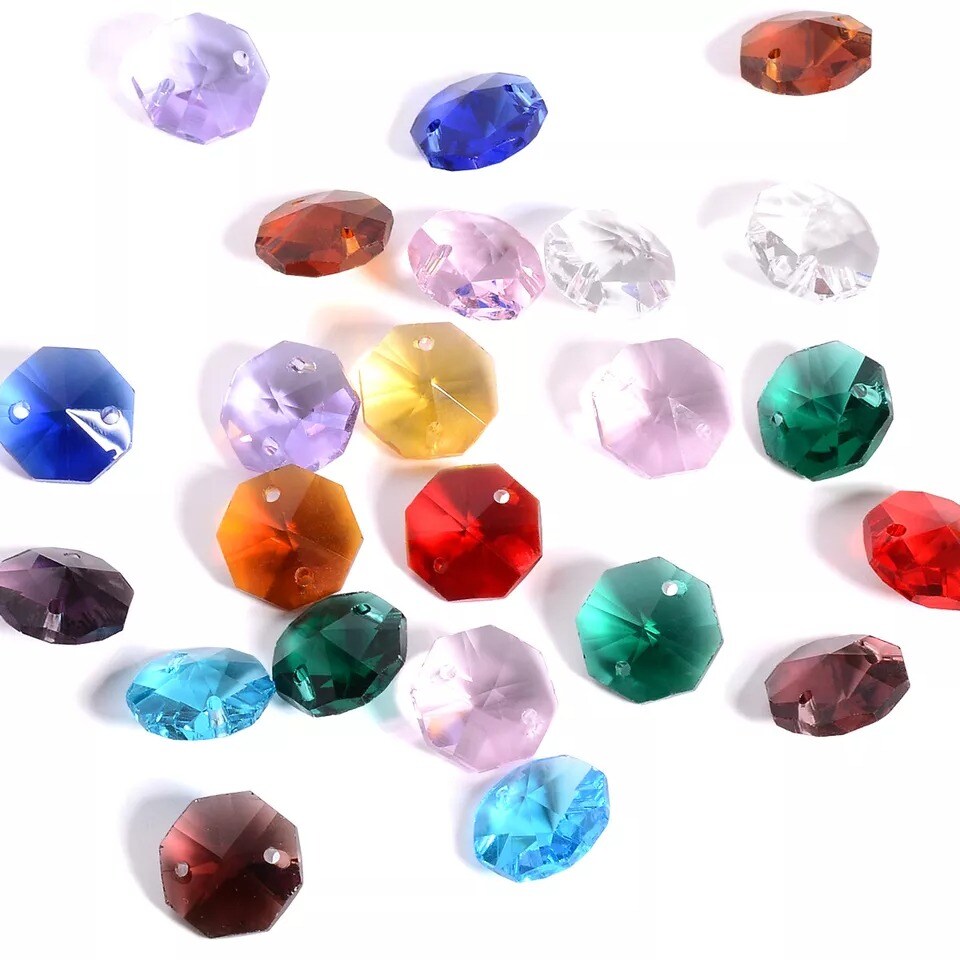 14mm 100pcs Crystal Octagon Beads