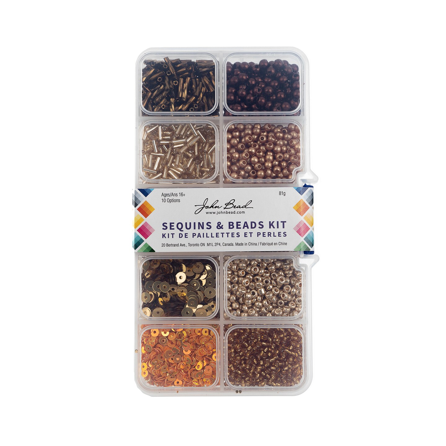 John Bead 10 Types Mix Sequins &#x26; Beads Kit