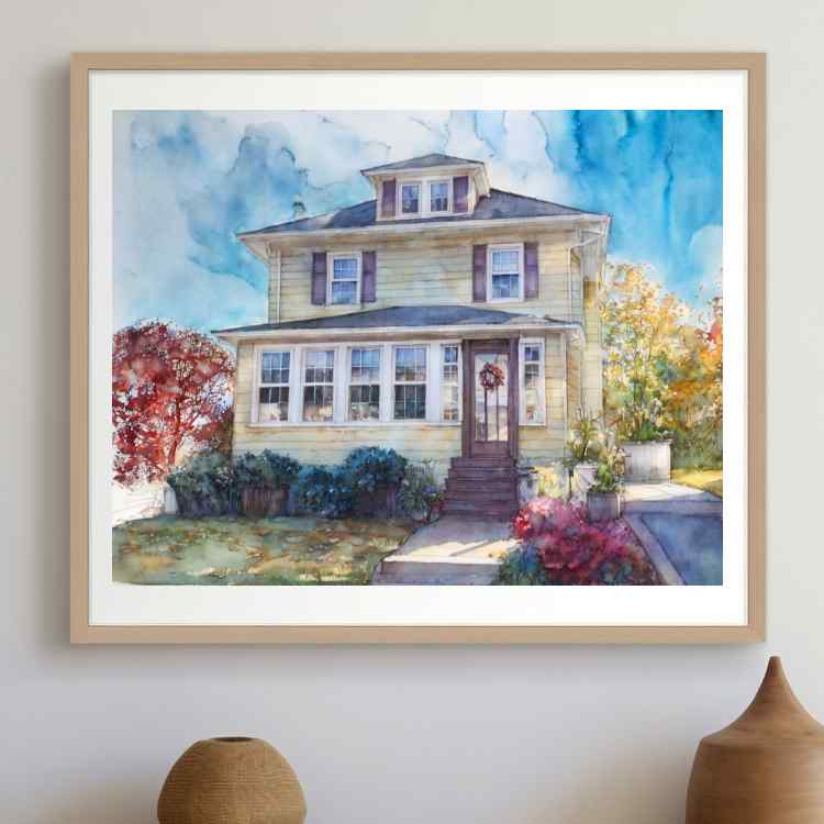 product name is Custom House Wall Art Decor Item - Personalized Gift for a Keepsake, Housewarming or as a Realtor Gift