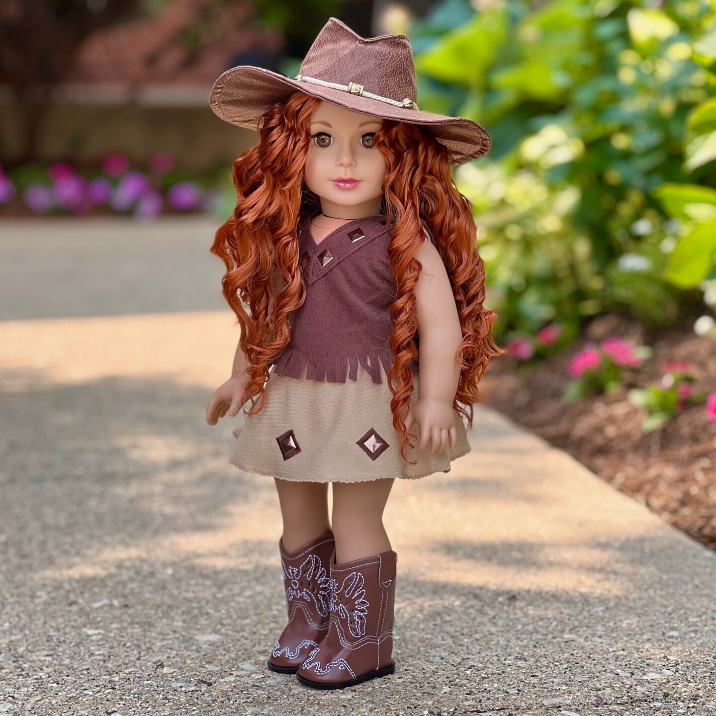 Cowgirl Clothes Fits 18 inch Doll 4 Piece Western Outfit Cowgirl Hat Skirt Top and Cowgirl boots MakerPlace by Michaels