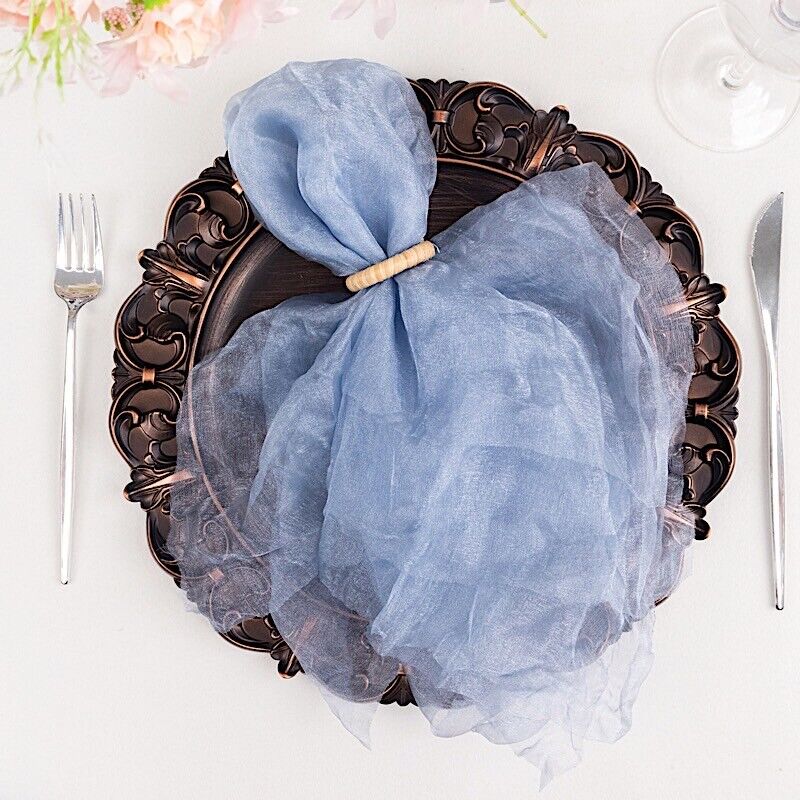 5 Sheer Crinkled Organza Dinner Table NAPKINS