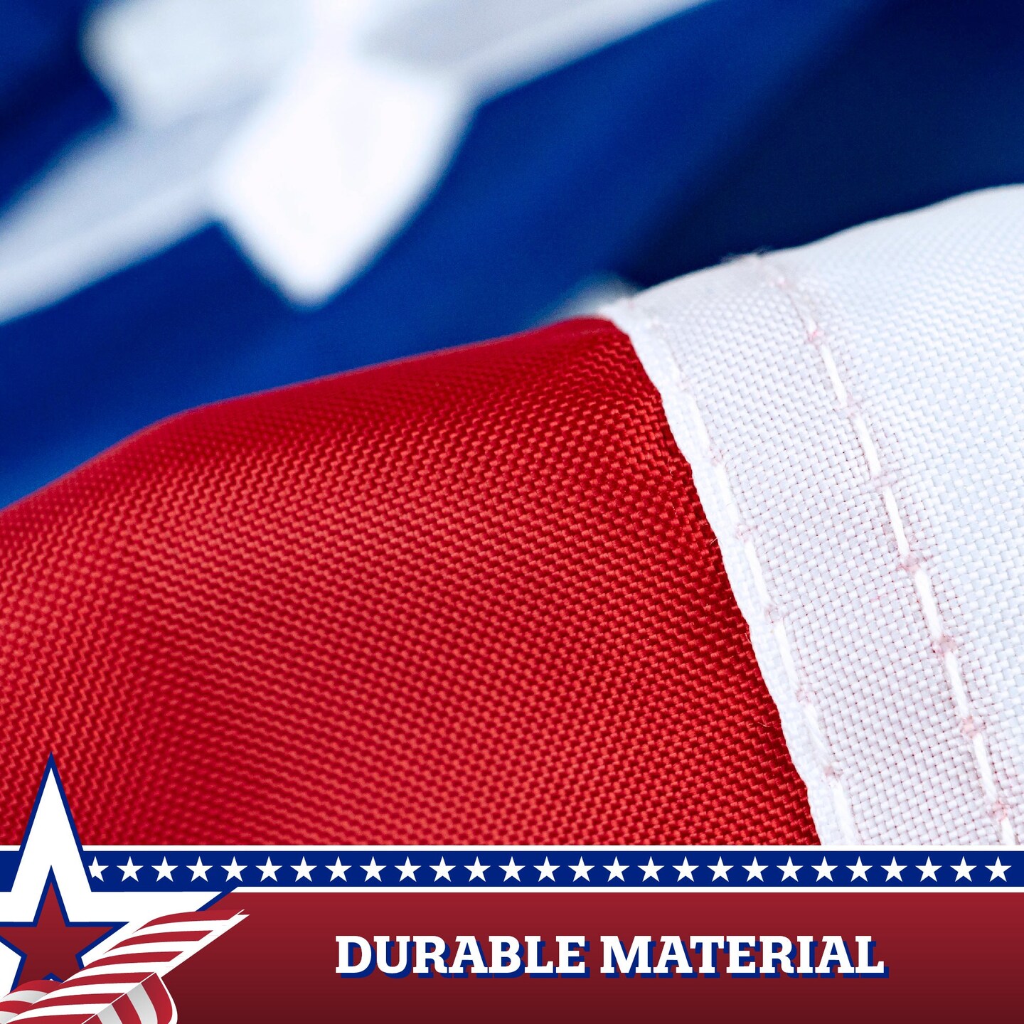 USA Pleated Fan Flag, 4x8 Feet American USA Bunting Decoration Flags Embroidered Patriotic Stars & Sewn Stripes Canvas Header Brass Grommets