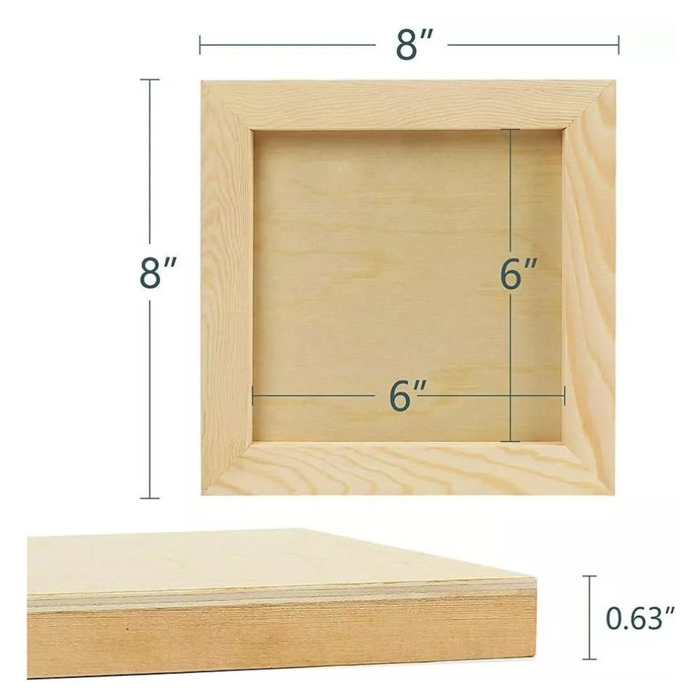 6pc 8x8&#x27;&#x27; Cradled Wood Panels Painting Canvas Boards