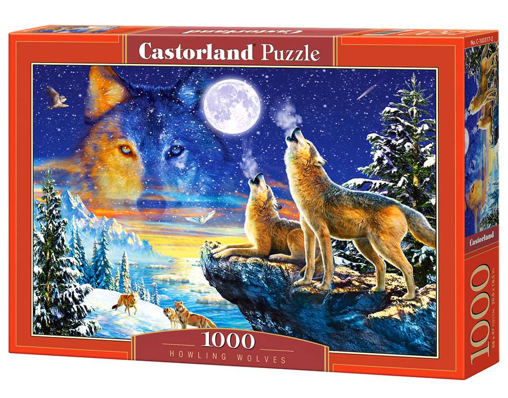 1000 Piece Jigsaw Puzzle, Howling Wolves, Adult Puzzle, Castorland C-103317-2