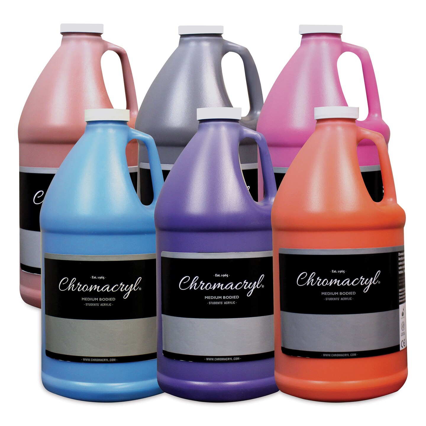 Chromacryl Students&#x27; Acrylic Paints - Set of 6, Secondary Colors, Half Gallon