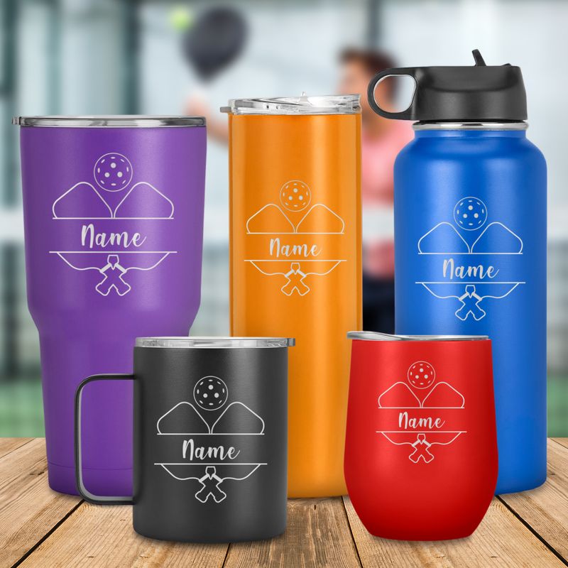 Personalized Name Let's Pickleball Laser Engraved TumblersPerfect Gift for Pickleball Players