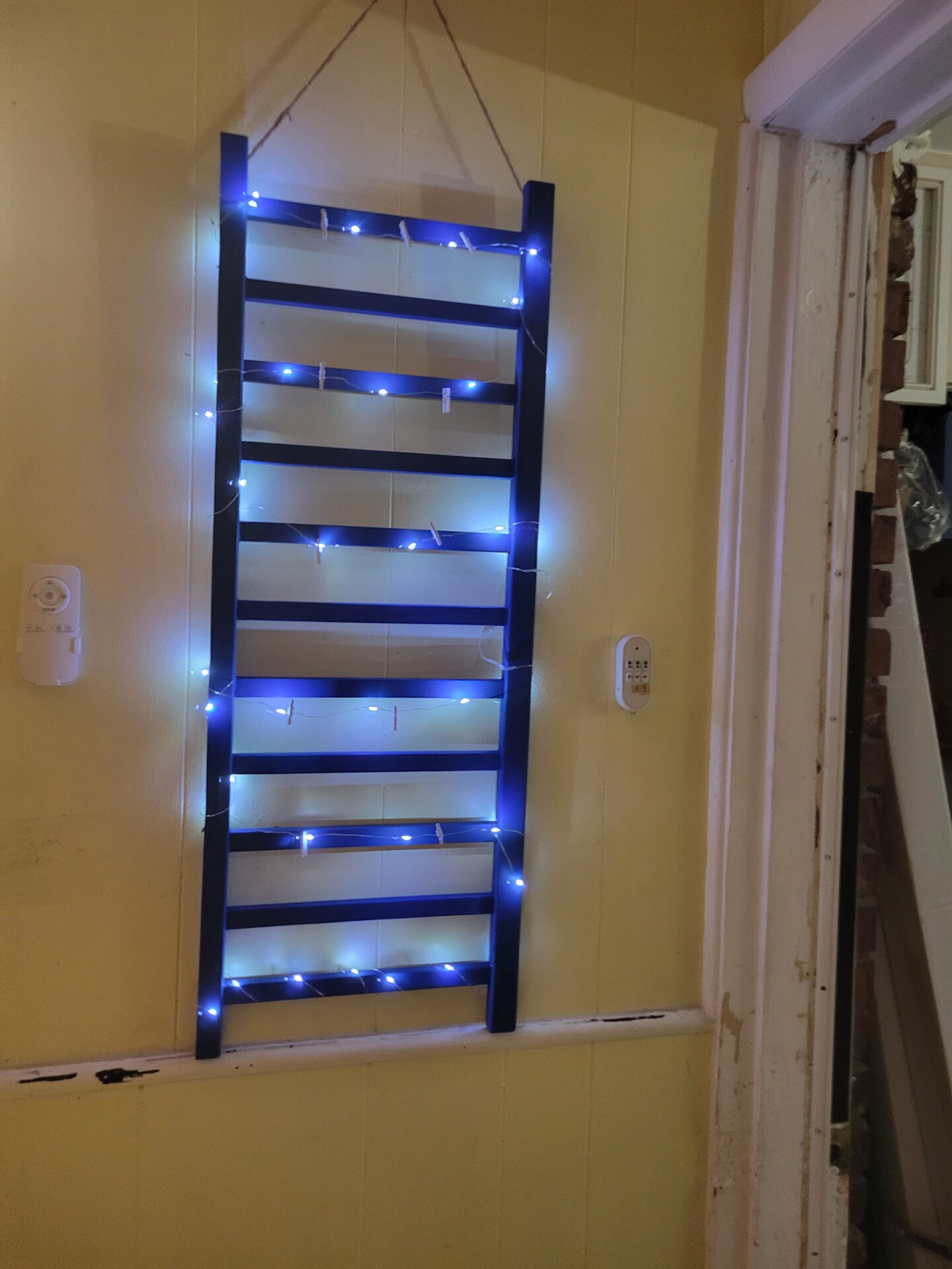 Handcrafted Vintage repurposed wood ladder photo display holder
