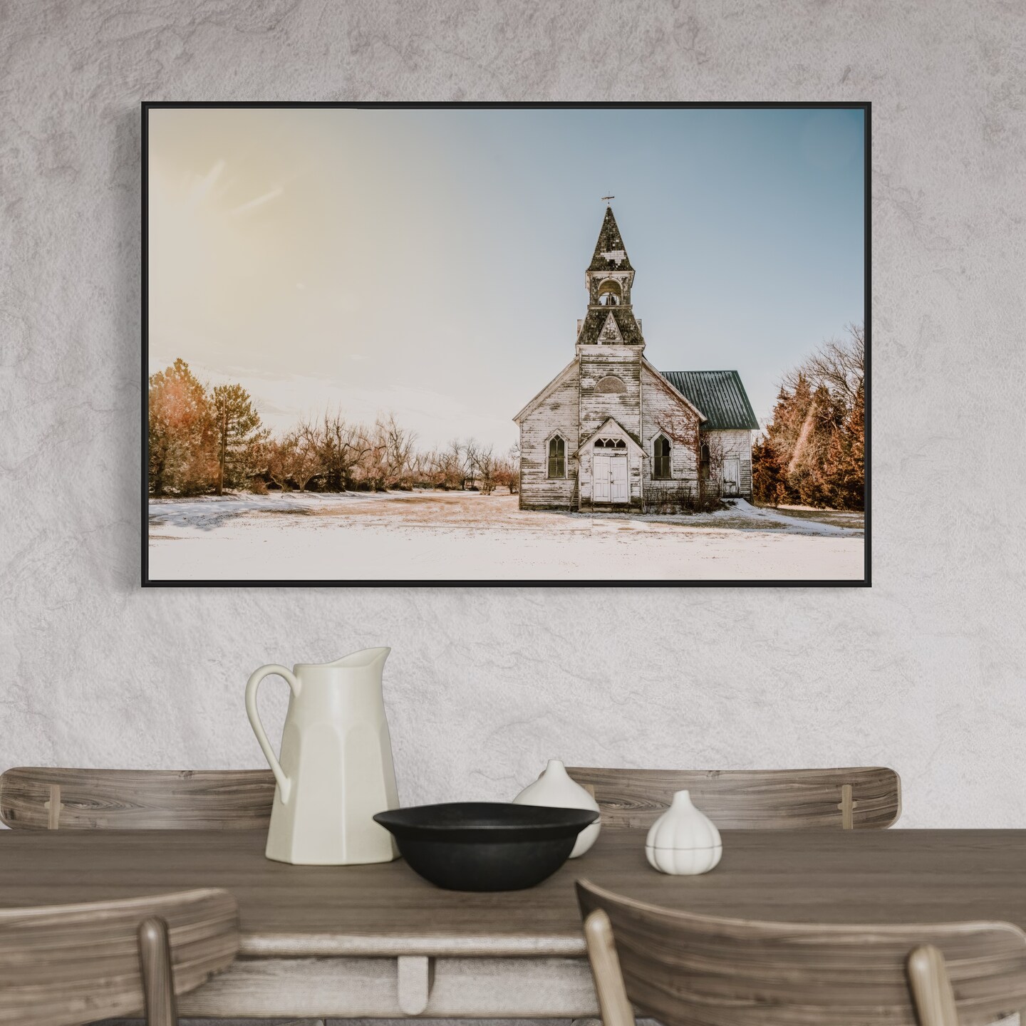 Old Country Church Photo - Farmhouse Decor Rustic Church Canvas Print ...