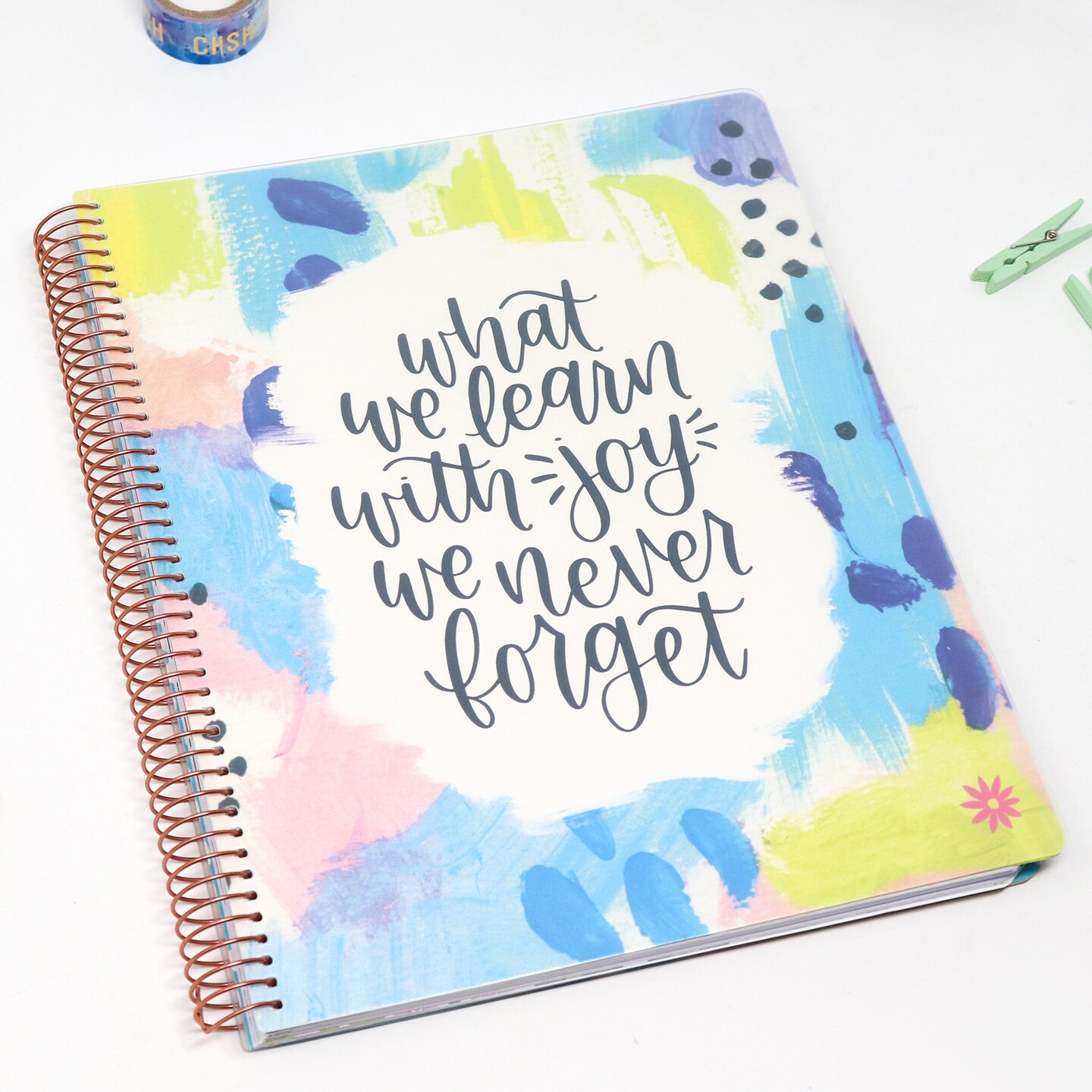 product name is Undated Teacher Planner and Calendar, Learn with Joy