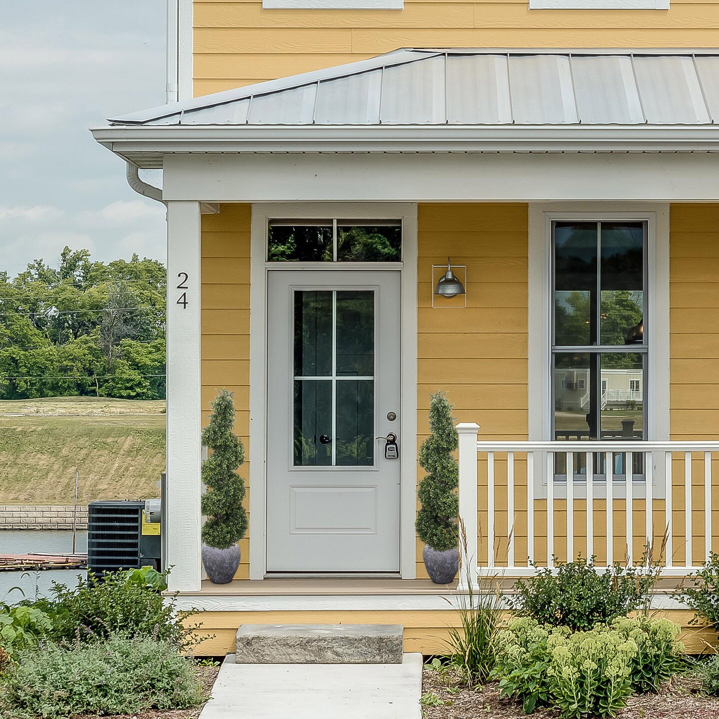 4ft Spiral Boxwood Topiary Tree - 2-Pack, Black Pot, Indoor/Outdoor Decor, Ideal for Patios, Offices, Entrances - Year-Round Use, Floral Home by Artificial Flowers
