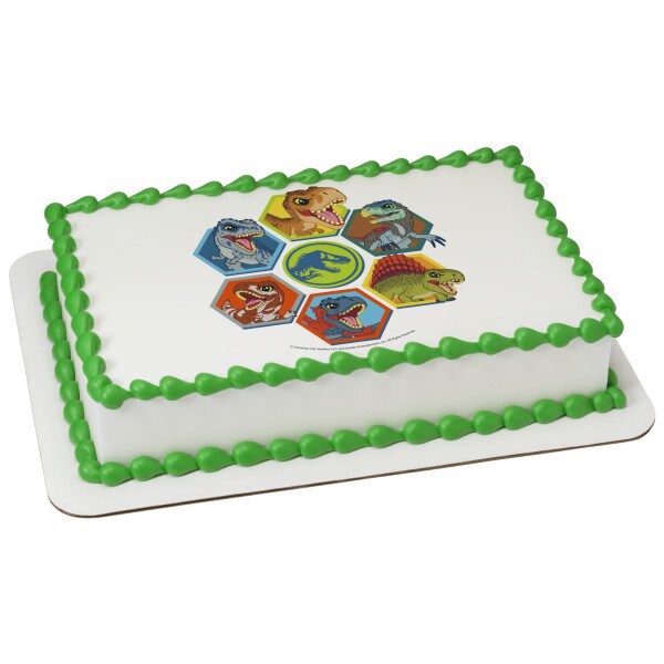 Jurassic World Explorers Edible Cake Topper Image - 1/4 Sheet