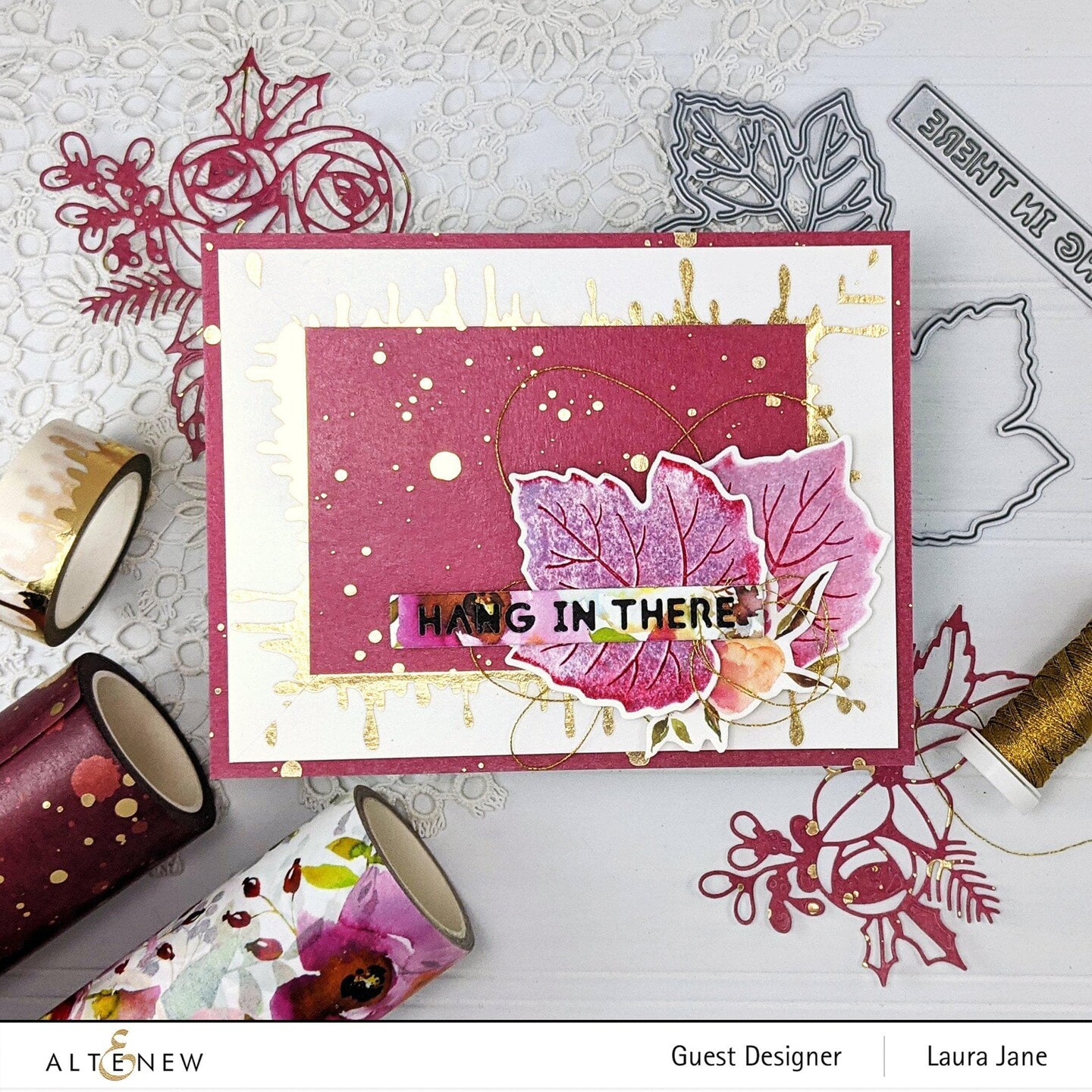 Gold Foil Paint Drip Washi Tape