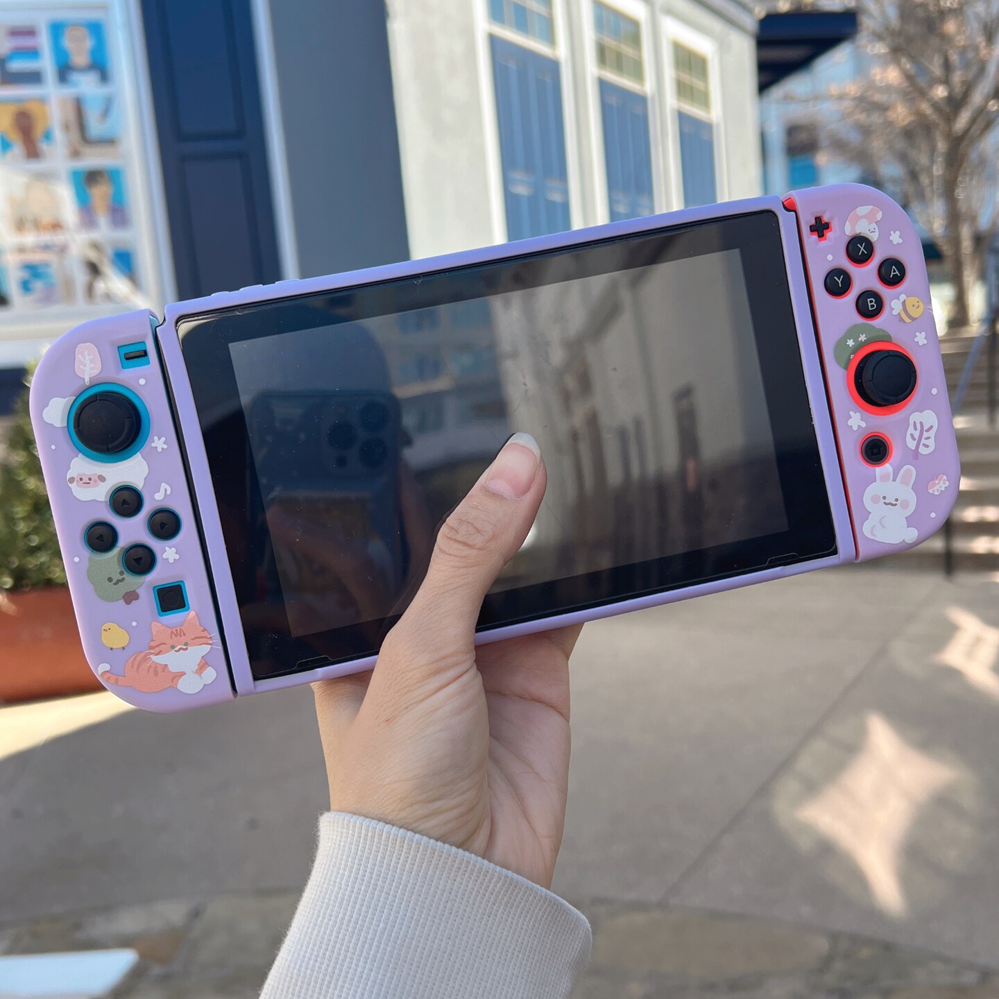 Starry Forest Sheep Cat Case for Nintendo Switch, Switch Oled