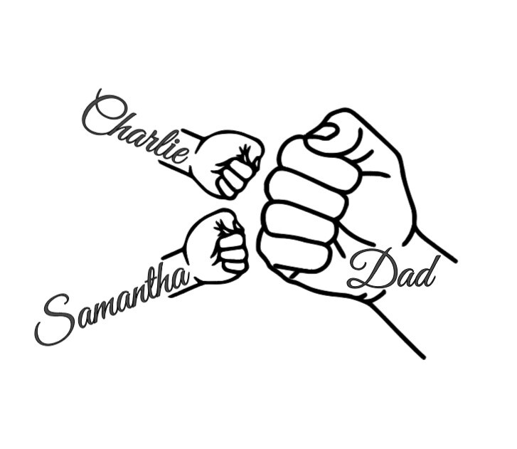 Fist Bump Mom Or Dad and Children decal,Vinyl Window Decal, Window