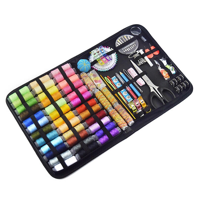 200-Piece Travel Sewing Kit with Scissors, Measure, and Storage Box