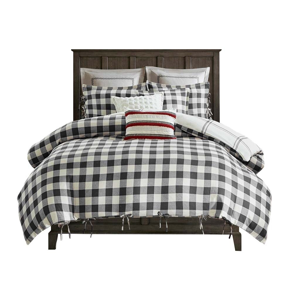 Gracie Mills   Marianne 9-Piece Reversible Plaid Buffalo Checkered Cotton Comforter Set - GRACE-10936