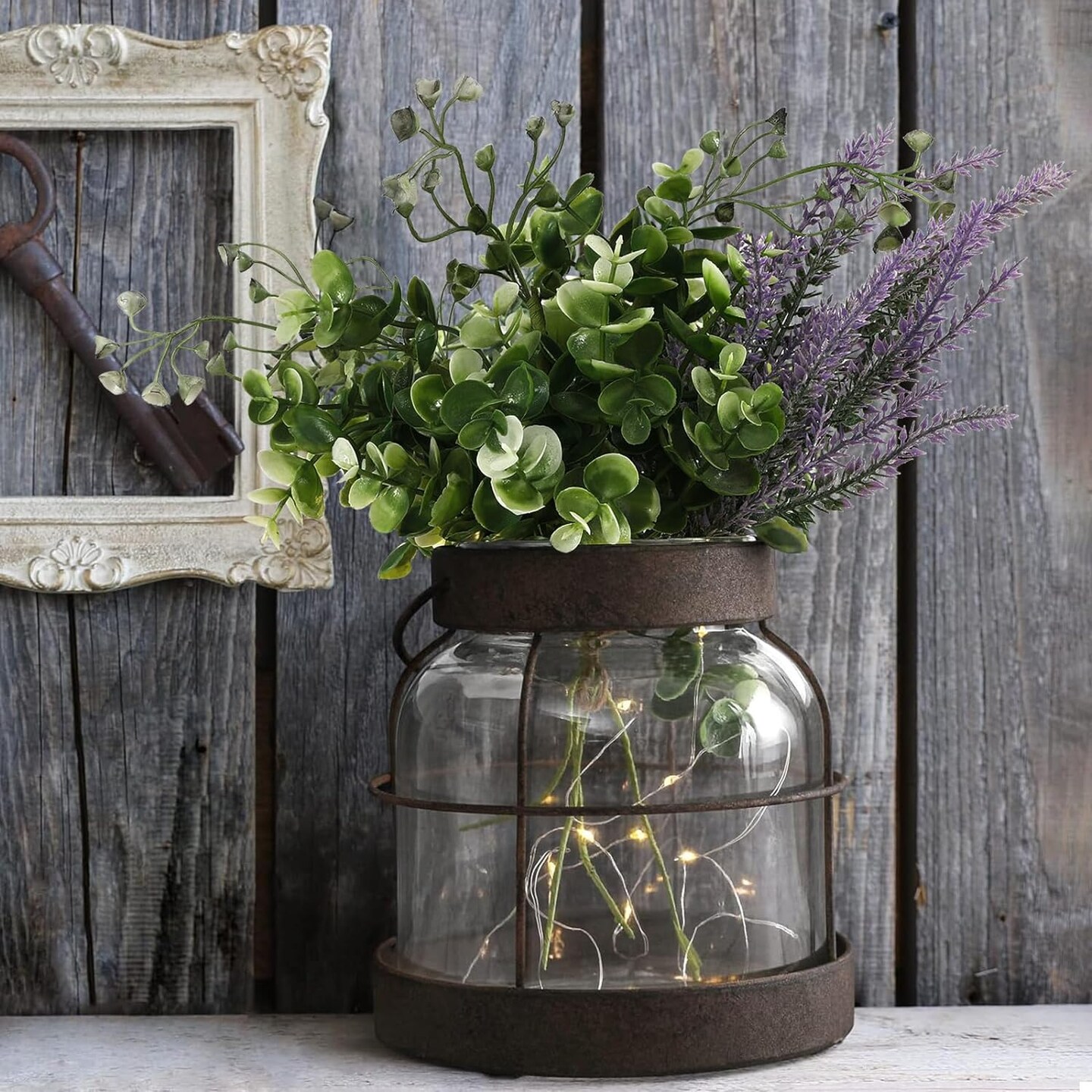 Vintage Glass Farmhouse Vase Lantern: Rustic Charm for Your Home