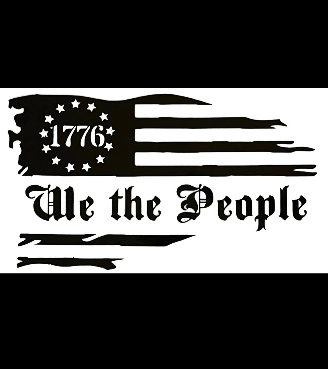 We the people (Right facing) Vinyl window decal, Nice looking flag