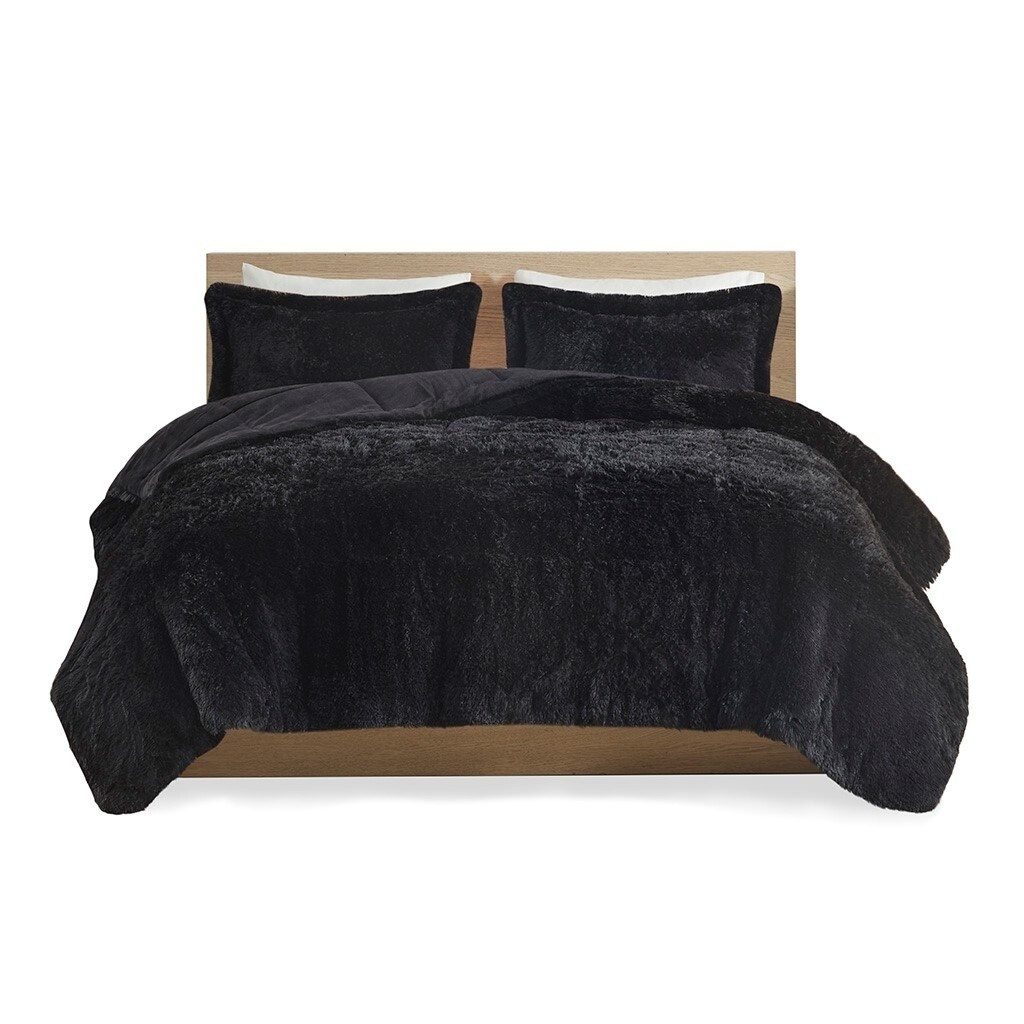 Gracie Mills   Susie Contemporary Shaggy Long faux Comforter Set - GRACE-14335