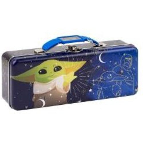 Baby Yoda Tin Pencil Box With Handle Star Wars Metal School Supplies Kids Gift