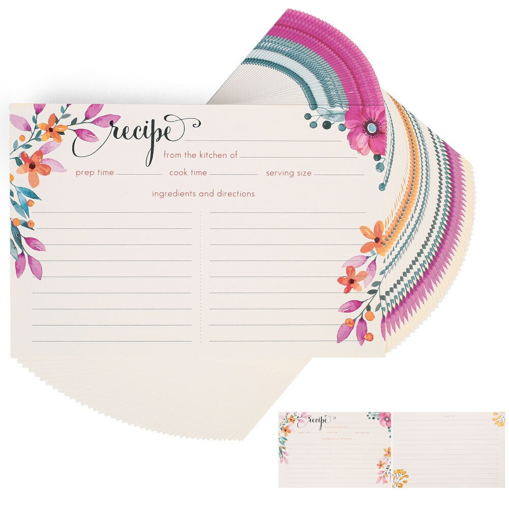 60 PCS 4x6&#x22; olorful Double Sided Kitchen Recipe Cards