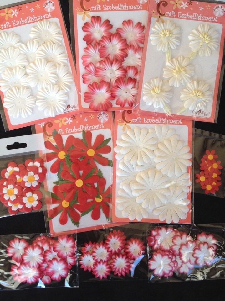 120 PCS Assorted Handmade Mulberry Paper Flowers