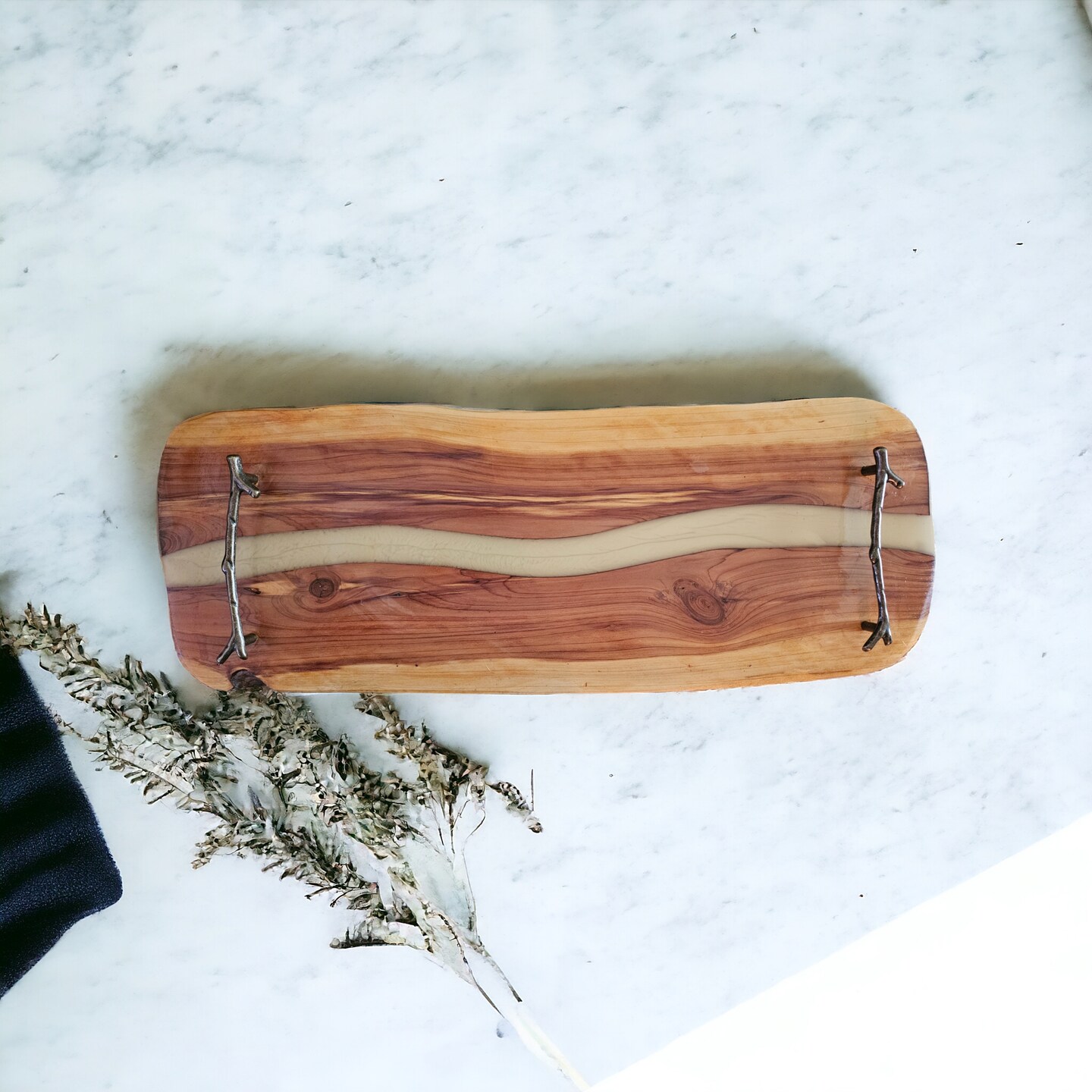 Charcuterie Serving Board with Emerald selling Resin, Cheese - Bread Board, River Board, Serving Tray, Live Edge, Wedding Gift, Anniversary Gift