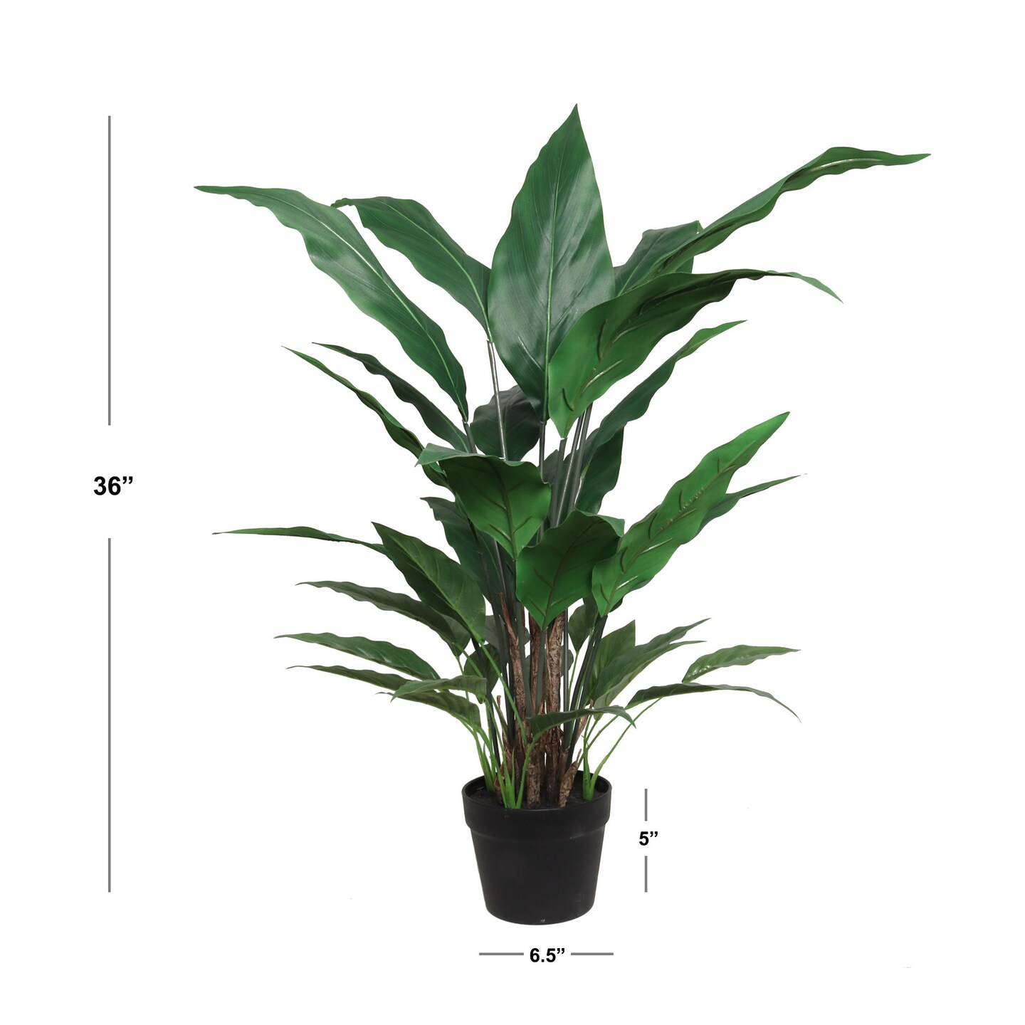 3ft Green Spathiphyllum Plant with 36 Silk Leaves by Floral Home&#xAE;