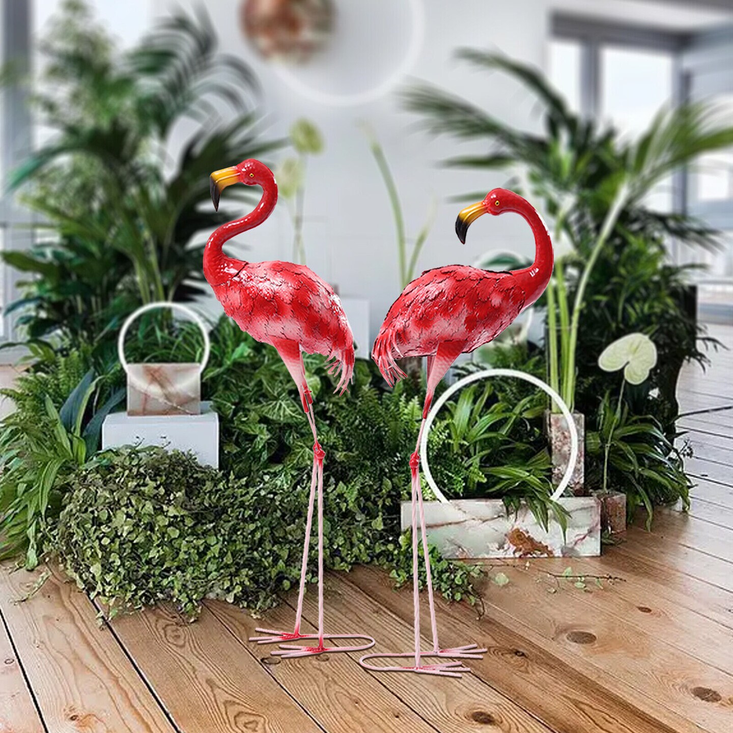 Kitcheniva Elegant Metal Flamingo Sculpture Statue Decor Outdoor