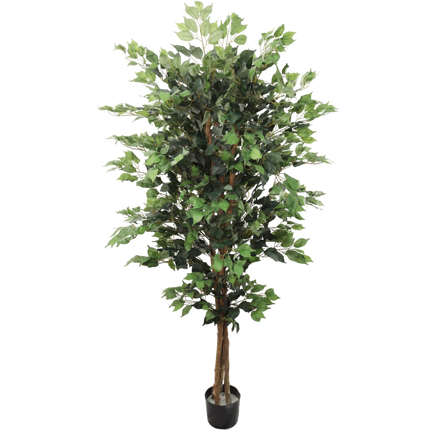 6ft Green Ficus Tree - 1512 Silk Leaves in Black Pot, Lifelike Greenery, Indoor/Outdoor Decor - Perfect for Home, Office, and All-Season Display, Floral Home by Artificial Flowers