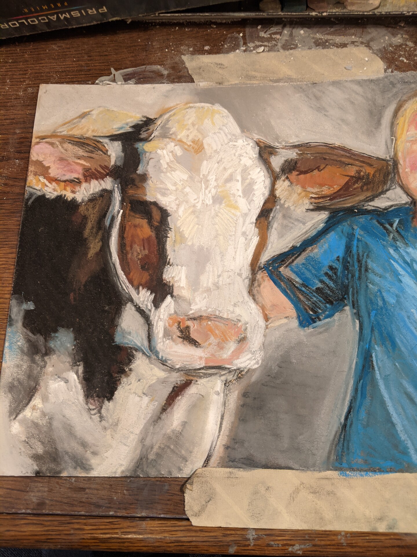 How to draw a portrait using soft hard pastels image 3
